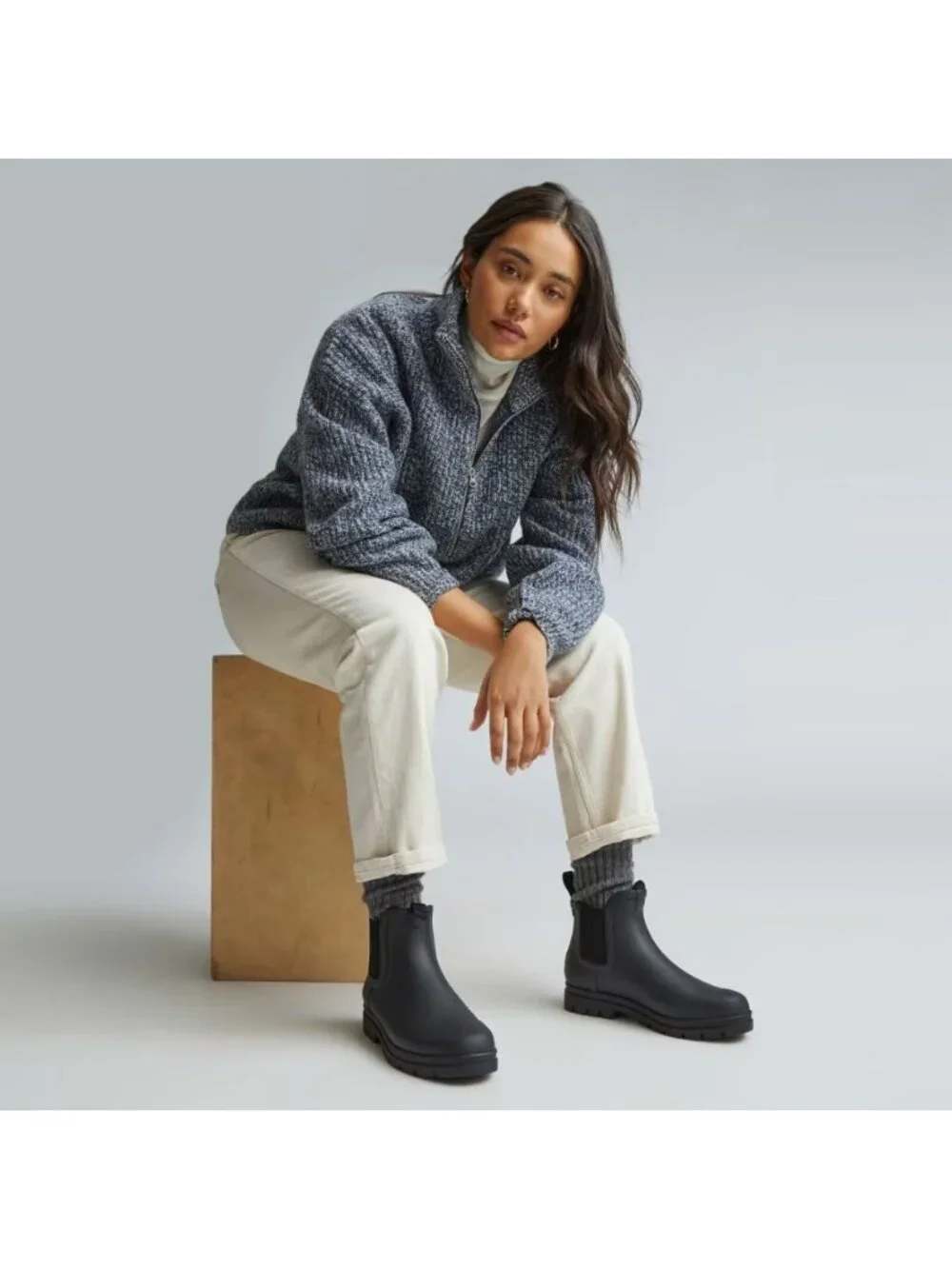 Everlane The Rain Boots in Black New Womens Rubber Booties